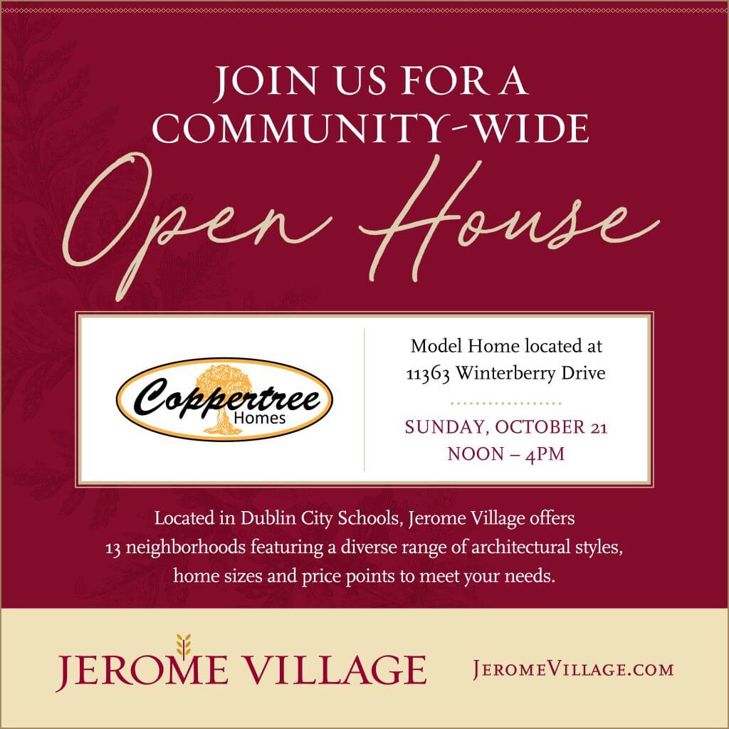 Coppertreehomes- a custom home builder- is offering an open house sunday october 21st at Jermoe Village Model